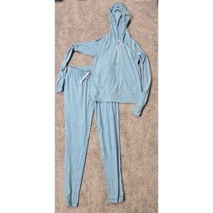 Outdoor Voices OV cloudknit Matching Hoodie Pants Set Outfit Blue size Small
